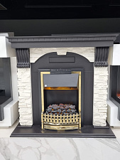 Биокамин Dimplex Luxemburg очаг Atherton сланец/темный дуб (каменный) (выставочный образец)