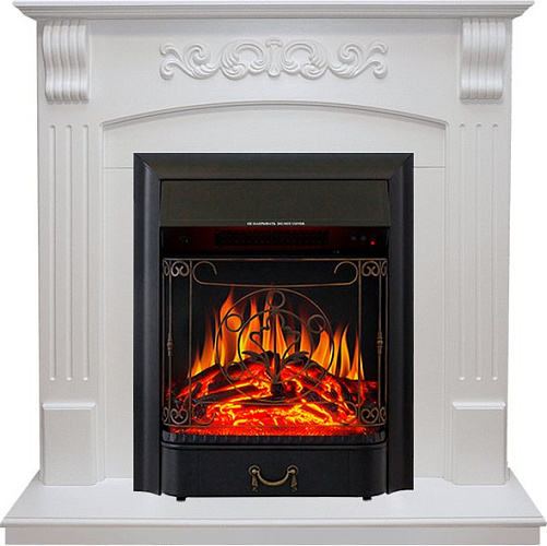 Royal Flame Sorrento с очагом Majestic FX Black белый дуб_0